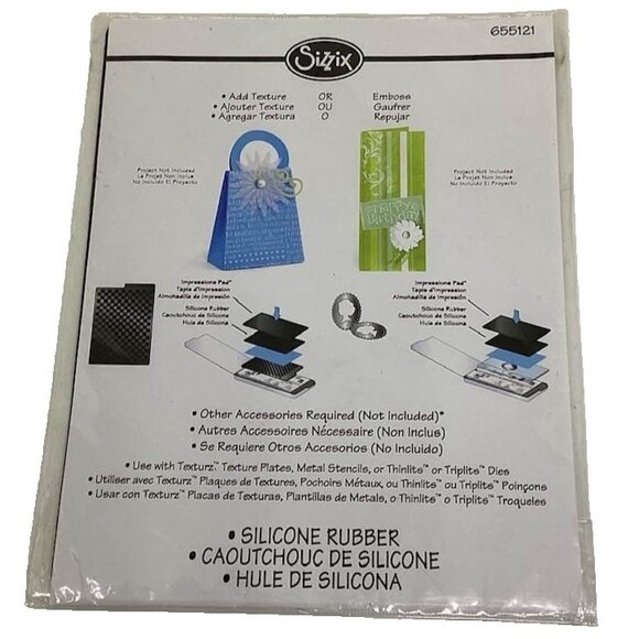 Sizzix Silicone Rubber Pad Black Add Texture Ellison 655121 Accessory Emboss NEW - Picture 1 of 2